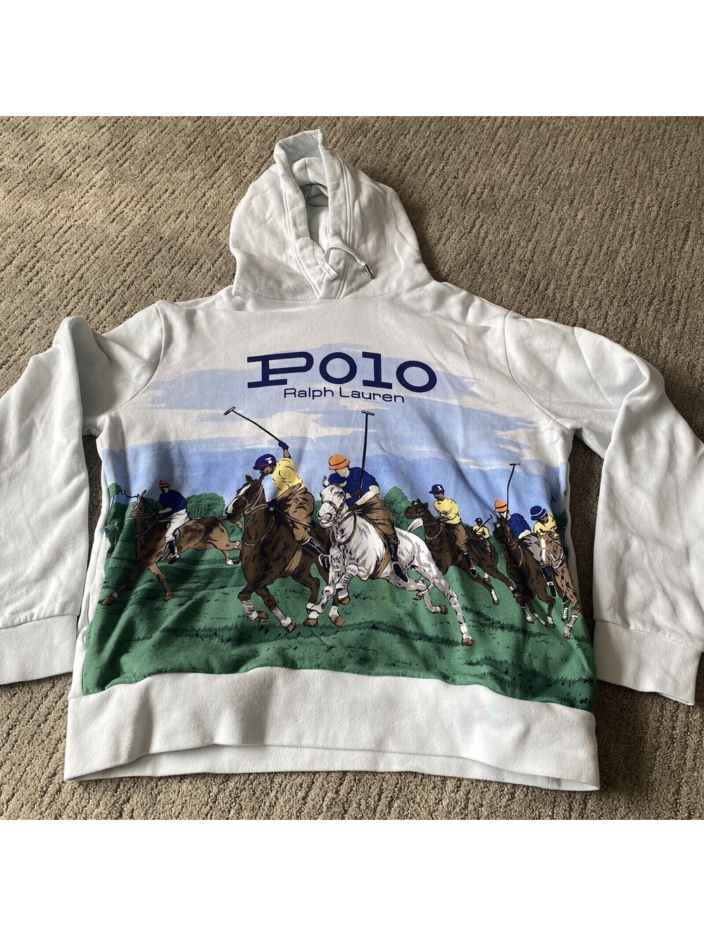 Polo Ralph Lauren Stampede Equestrian Polo Horsemen Match Hoodie Size Large